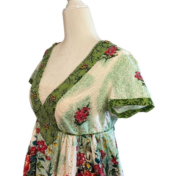 Twin-Set Simona Barbieri Embellished Eyelet Floral Babydoll Dress | SZ M - Picture 17 of 17